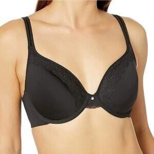 Bali Womens One Smooth U Ultra Light Bra Black 36DD Smoothing Underwire Lace NEW